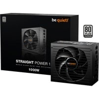 be quiet! Straight Power 12 Platinum alimentation modulaire 1000 watt Noir, 1x 12V-2x6, 4x PCIe, 80 Plus Platinium, 1000 W, 100 - 240 V, 1070 W, 50/60 Hz, 13/6.5 A, 150 W