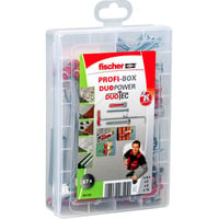 fischer Profi-Box DuoPower / DuoTec + vis, Cheville Gris clair/Rouge