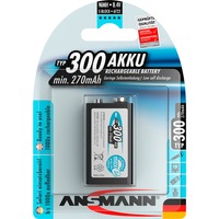 Ansmann Pack de 1 Pile rechargeable NiMH maxE batterie carrée 9V E-Block, Hybrides nickel-métal (NiMH), 8,4 V, 2500 mAh, 26,5 x 17,5 x 48,5 mm