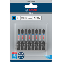 Bosch Jeu d'embouts de vissage PRO Impact Control PH2, 8 pièces, Set d'embouts de vissage 