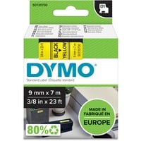 Dymo D1 étiquettes autocollantes authentiques | rouleau de 9 mm x 7 m | impression en noir sur fond jaune | autocollantes | pour étiqueteuses LabelManager, Ruban Noir sur jaune, Polyester, Belgique, -18 - 90 °C, DYMO, LabelManager, LabelWriter 450 DUO