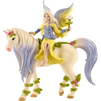 Schleich BAYALA Fée Sera avec la licorne aux fleurs, Figurine 5 an(s), Multicolore, Plastique