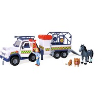 Simba Sam le pompier sauvetage animalier avec remorque, Jeu véhicule 