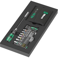 Wera 9750 Insert en mousse avec Kraftform Kompakt et Tool-Check PLUS Set 1, 57 pièces, Set d'outils Noir/Vert