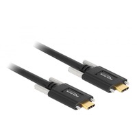 DeLOCK USB-C 3.1 Gen 2 SuperSpeed mâle > USB-C mâle avec vis latérales, Câble Noir, 1 mètre