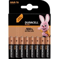Duracell Plus Alkaline AAA, Batterie 16 pièces