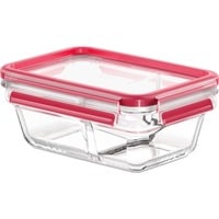 Emsa CLIP & CLOSE N10407 Rectangulaire Boîte 0,8 L Transparent 1 pièce(s) Transparent/Rouge, Boîte, Rectangulaire, 0,8 L, Transparent, Verre, 420 °C