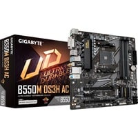 GIGABYTE B550M DS3H AC Carte mère - Processeurs AMD Ryzen 5000, VRM 5+3 phases, jusqu'à 4733 MHz DDR4, 1xPCIe 4.0 + 1xPCIe 3.0 M.2, Wi-Fi 5, LAN 1GbE, USB 3.2 Gen 1 carte mère socket AM4 VRM 5+3 phases, jusqu'à 4733 MHz DDR4, 1xPCIe 4.0 + 1xPCIe 3.0 M.2, Wi-Fi 5, LAN 1GbE, USB 3.2 Gen 1, AMD, Emplacement AM4, AMD Ryzen 3000 Series, AMD Ryzen 4000 Series, AMD Ryzen 5000 Series, Emplacement AM4, DDR4-SDRAM, 128 Go
