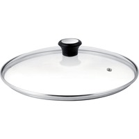 Tefal 28097912 couvercle Rond Noir, Acier, Transparent Transparent/en acier inoxydable, Rond, Noir, Acier, Transparent, Verre, Acier, Bakelite, Noir, Chine