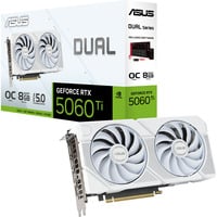 ASUS GeForce RTX 5060 Ti DUAL OC 8G WHITE, Carte graphique Blanc, 3x DisplayPort, 1x HDMI