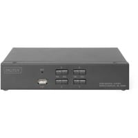 Digitus Commutateur KVM, 4 ports, Simple affichage, 4K, HDMI®, Switch KVM Noir, 4 ports, Simple affichage, 4K, HDMI®, 3840 x 2160 pixels, 4K Ultra HD, Noir