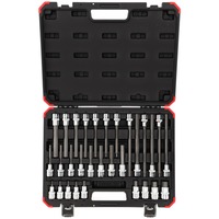 GEDORE Set d'embouts tournevis et clés à douille rouges, 1/2", Clés mixtes à cliquet Noir/Rouge
