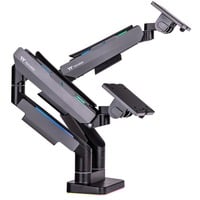 Thermaltake Bras de moniteur de jeu RGB double, Support de moniteur Noir