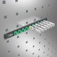 Wera Barre magnétique à douilles C Deep 1 Jeu d'embouts de clé à douille 1/2", Clés mixtes à cliquet Noir/Vert