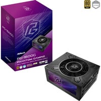 ASRock ASRock Phatom Gaming PG-1600G Gold alimentation modulaire 1600 watt Noir, 2x 12V-2x6, 8x PCIe
