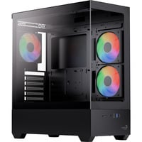 Aerocool P500D-G-BK-v1 boîtier midi tower Noir | 2x USB-A | 1x USB-C | Verre trempé