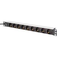 Digitus Barrettes d'alimentation 19" PDU avec profil en aluminium, 9 prises, avec protection, Multiprise Noir/en aluminium