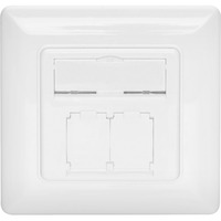 Digitus Plaque frontale + cadre d'encastrement pour multimédia/Keystone, Panneau avant Blanc
