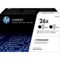 HP 26X LaserJet, lot de 2 cartouches de toner grande capacité authentiques, noir lot de 2 cartouches de toner grande capacité authentiques, noir, 18000 pages, Noir, 2 pièce(s)