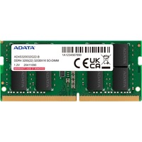 ADATA AD4S320016G22-DTGN module de mémoire 32 Go 2 x 16 Go DDR4, Mémoire vive Vert, 32 Go, 2 x 16 Go, DDR4, 3200 MHz, 260-pin SO-DIMM