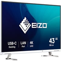 EIZO FlexScan EV4340X-WT 42.5" 4K Ultra HD Moniteur Blanc, 1x DisplayPort, 2x HDMI, 2x USB-C, 2x USB-A, 1x RJ-45