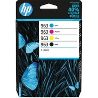 HP 963 Pack de 4 cartouches d'encre Noir/Cyan/Magenta/Jaune authentiques Encre à pigments, Encre à pigments, 47,86 ml, 1000 pages, 5 pièce(s), Pack combo