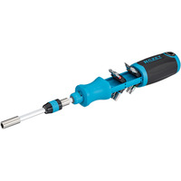 Hazet Tournevis à cliquet avec embouts 811R-3, Set d'embouts de vissage Bleu/Noir
