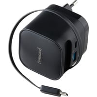 Intenso Adaptateur secteur W65ACIC GaN chargeur Noir, 2x USB-C, 1x USB-A