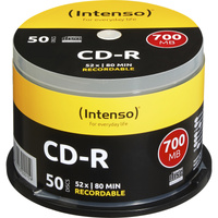 Intenso CD-R 700MB 700 Mo 50 pièce(s) 52x, CD-R, 120 mm, 700 Mo, Boîte à gâteaux, 50 pièce(s)