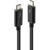 Lindy 41557 Câble Thunderbolt 2 m 20 Gbit/s Noir Noir, Mâle, Mâle, 2 m, Noir, 20 Gbit/s, 4096 x 2160 pixels