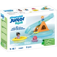 PLAYMOBIL Junior Aqua : île de baignade avec toboggan aquatique, Jouets de construction 