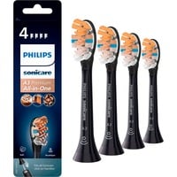 Philips A3 Premium Tout-en-un HX9094/11 Lot de 4 + noir + têtes de brosse soniques, Tête brosse à dent électrique Noir, 4 pièce(s), Noir, 3 mois, Moyen, Panasonic, 2 Series Plaque Control, 2 Series Plaque Defense, Series 2100, 3 Series, DiamondClean,...