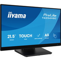 iiyama T2254MSC-B2AG écran plat de PC 54,6 cm (21.5") 1920 x 1080 pixels Full HD LED Écran tactile Noir Moniteur Noir (Mat), 1x DisplayPort, 1x HDMI, 2x USB-A, 54,6 cm (21.5"), 1920 x 1080 pixels, Full HD, LED, 4 ms, Noir