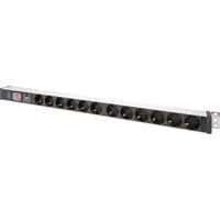 Digitus DN-95435 multiprise à 12 prises Noir/en aluminium, 12x prises