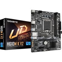 GIGABYTE H610M K V2 Carte mère - Processeurs Intel Core 14ᵉ génération, jusqu'à 5600 MHz DDR5, 1xPCIe 3.0 M.2, LAN 1GbE, USB 3.2 Gen 1 carte mère socket 1700 jusqu'à 5600 MHz DDR5, 1xPCIe 3.0 M.2, LAN 1GbE, USB 3.2 Gen 1, Intel, LGA 1700, Intel® Celeron®, Intel Core i3 12th Gen, Intel Core i3 13th Gen, Intel Core i3 14th Gen, Intel..., LGA 1700, DDR5-SDRAM, 128 Go