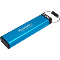 Kingston IronKey Keypad 200C USB-C de 32 Go, FIPS 140-3 niveau 3 (en attente) AES-256, Clé USB FIPS 140-3 niveau 3 (en attente) AES-256, 32 Go, USB Type-C, 3.2 Gen 1 (3.1 Gen 1), 145 Mo/s, Housse, Bleu