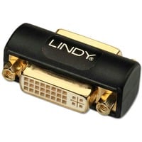 Lindy 41233 changeur de genre de câble DVI Noir, Raccord Noir, DVI, DVI, Noir