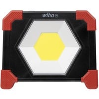 Wiha Lampe à batterie 30W, Projecteur de chantier Noir/Rouge, 750-3 000 lm