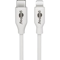 goobay 39446 câble Lightning 1 m Blanc Blanc, 1 m, Lightning, USB C, Mâle, Mâle, Blanc