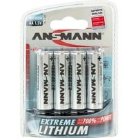 Ansmann Extreme Lithium AA Mignon Batterie à usage unique Argent, Batterie à usage unique, Lithium, 4 pièce(s), 10 année(s), Argent, -40 - 60 °C