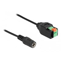 DeLOCK Adaptateur prise DC 5,5 x 2,1 mm vers bornier Noir