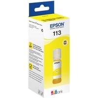 Epson 113 EcoTank Pigment Yellow ink bottle, Encre Jaune, Epson, Ecotank ET-5880, EcoTank ET-5850, EcoTank ET-5800, EcoTank ET-16650, EcoTank ET-16600, 6000 pages, 70 ml, Pigment