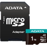 ADATA AUSDX1TUI3V30SA2-RA1 mémoire flash 1 To MicroSDXC UHS-I Classe 10, Carte mémoire 1 To, MicroSDXC, Classe 10, UHS-I, 100 Mo/s, 85 Mo/s