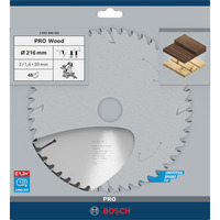 Bosch Lames de scies circulaires Optiline Wood, Lame de scie Bois, 21,6 cm, 3 cm, 1,4 mm, 2 mm, Biseau supérieur alterné