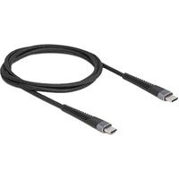 DeLOCK Câble USB 2.0, connecteur USB-C > connecteur USB-C avec protection anti-courbure prolongée Noir