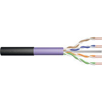 Digitus Câble d'enfouissement simplex Cat.6 U/UTP professionnel, Eca, gaine PE Violet/Noir