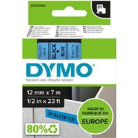 Dymo D1 étiquettes autocollantes authentiques | rouleau 9 mm x 7 m | impression en noir sur fond bleu | pour étiqueteuses LabelManager, Ruban Noir sur bleu, Polyester, Belgique, -18 - 90 °C, DYMO, LabelManager, LabelWriter 450 DUO