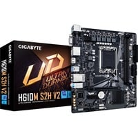 GIGABYTE H610M S2H V2 Carte mère - Prend en charge les processeurs Intel Core 14e génération, VRM numérique hybride 4+1+1 phases, jusqu'à 5600MHz DDR5, 1xPCIe 3.0 M.2, LAN GbE, USB 3.2 Gen 1 carte mère socket 1700 VRM numérique hybride 4+1+1 phases, jusqu'à 5600MHz DDR5, 1xPCIe 3.0 M.2, LAN GbE, USB 3.2 Gen 1, Intel, LGA 1700, Intel® Celeron®, Intel® Core™ i3, Intel® Core™ i5, Intel® Core™ i7, Intel® Core™ i9,..., LGA 1700, 96 Go, DDR5-SDRAM