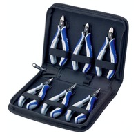 KNIPEX Set de pinces électroniques de précision, 6 pièces Gris/Bleu