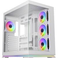 Krux Atron boîtier midi tower Blanc | 2x USB-A | 1x USB-C | RGB | Verre Trempé